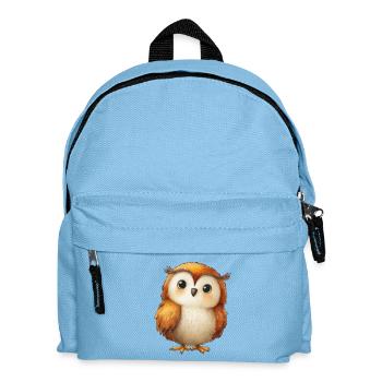 Hibou Illustré Enfant – Dessin Mignon et Coloré - Sac à dos Enfant - bleu clair - Devant