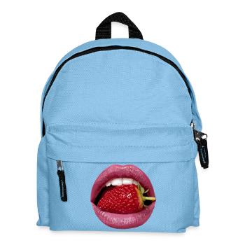 ErdbeerKuss Lippen Pop Art - Kinder Rucksack - Hellblau - Vorne