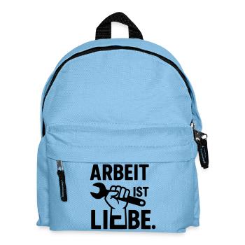 work is love - Kids' Backpack - light blue - Front