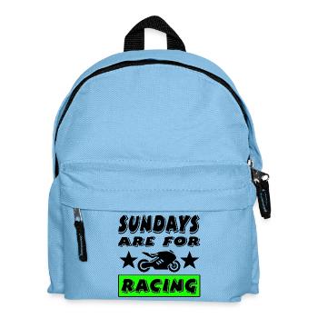Motorrad - Kinder Rucksack - Hellblau - Vorne