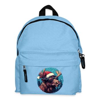  Rentier mit Sonnenbrille - Kinder Rucksack - Hellblau - Vorne
