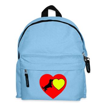 Dackel - Kinder Rucksack - Hellblau - Vorne