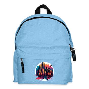 City neon in surreal style - Kids' Backpack - light blue - Front