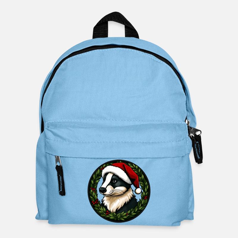 Weihnachten Dachse - Kinder Rucksack - Hellblau