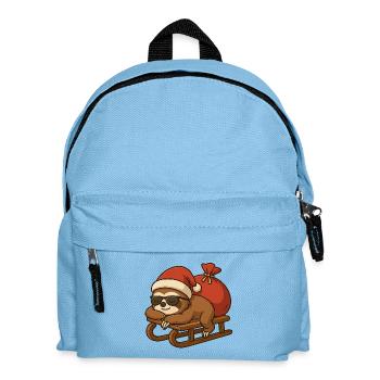 Cooles Weihnachtsfaultier auf Schlitten - Kinder Rucksack - Hellblau - Vorne