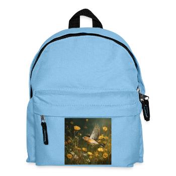 Chaffinch in a sea of flowers Flight through the summer day - Kids' Backpack - light blue - Front