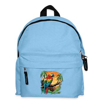 Perroquet magnifique dans la forêt tropicale - Sac à dos Enfant - bleu clair - Devant