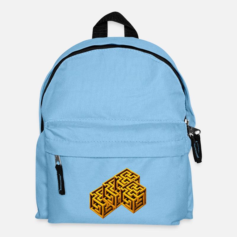 Golden Labyrinth Cube - Kids' Backpack - light blue