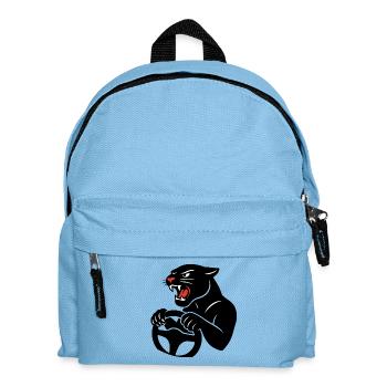 Big cat at the wheel - Kids' Backpack - light blue - Front