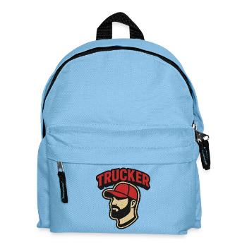 Tête de camionneur avec casquette rouge - Sac à dos Enfant - bleu clair - Devant