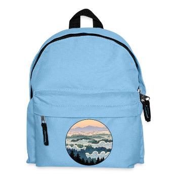 Paysage, vagues de brouillard, forêt - Sac à dos Enfant - bleu clair - Devant