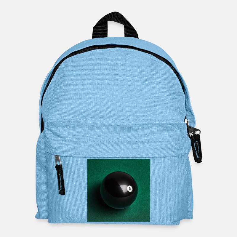 Black 8-Ball on Felt - Kids' Backpack - light blue