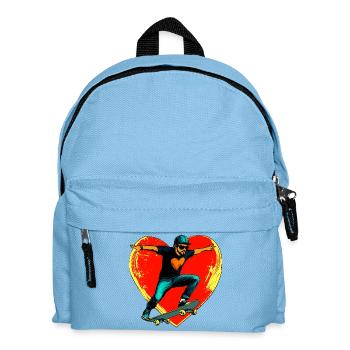 Skateboarder Liebe / Skater Herz - Kinder Rucksack - Hellblau - Vorne