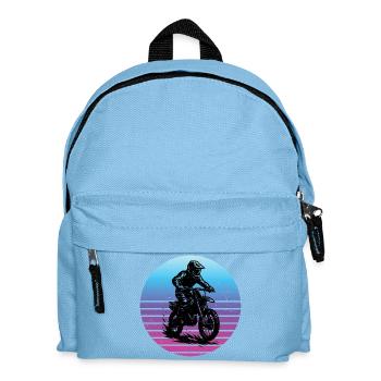 Lustiges Motocross Motiv - Kinder Rucksack - Hellblau - Vorne