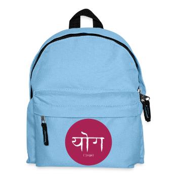 Yoga symbol in magenta circle - Kids' Backpack - light blue - Front