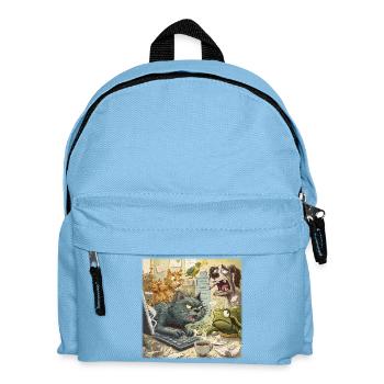 Chaos in the animal office - Kids' Backpack - light blue - Front