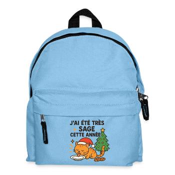 Wise and Gourmet Christmas Cat - Kids' Backpack - light blue - Front