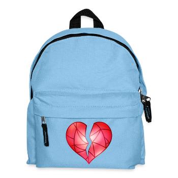 Gebrochenes Rotes Herz - Kinder Rucksack - Hellblau - Vorne