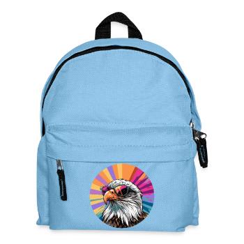 Aigle avec des lunettes de soleil - Sac à dos Enfant - bleu clair - Devant