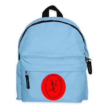 Red Kiss Line Style Portrait - Kids' Backpack - light blue - Front
