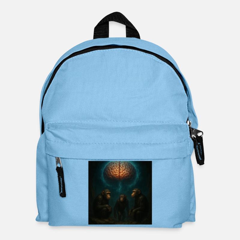 Brainlight: Three monkeys in a dream - Kids' Backpack - light blue