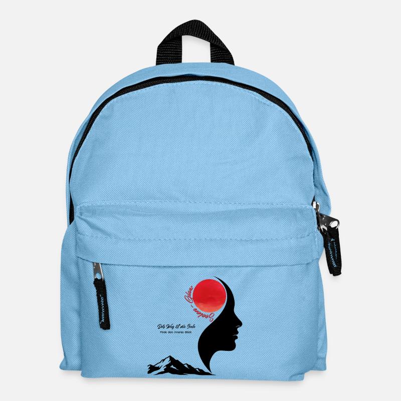 Sonnenmond-Silhouette mit rotem Orb - Kinder Rucksack - Hellblau