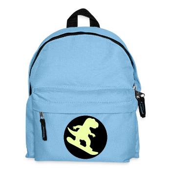 Kinder Snowboard Dinosaurier - Kinder Rucksack - Hellblau - Vorne