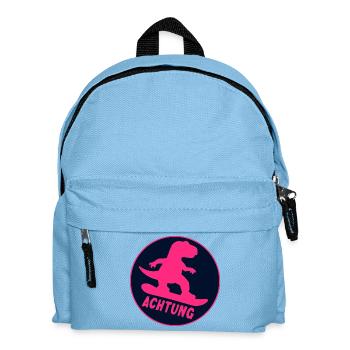 Kinder Wintersport Snowboarding Dinosaurier - Kinder Rucksack - Hellblau - Vorne