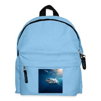 Weißer Hai im Sonnenlicht Ozean Design - Kinder Rucksack - Hellblau - Vorne