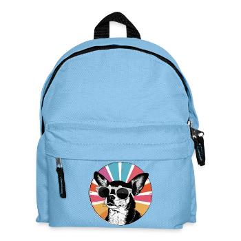 Chihuahua Retro-Radial mit Sonnenbrille - Kinder Rucksack - Hellblau - Vorne