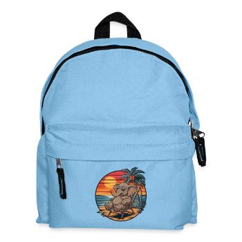 Lustiger Elefant am Strand Sommerurlaub Sonnenuntergang - Kinder Rucksack - Hellblau - Vorne