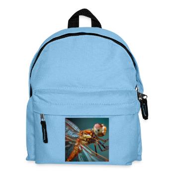 Libellen Makro Porträt Wildlife Grafik - Kinder Rucksack - Hellblau - Vorne