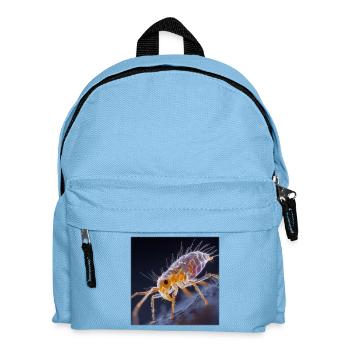 Transparent Flea – Golden Insects Macro Art - Kids' Backpack - light blue - Front