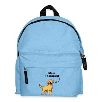 MY THERAPIST: DOG! FURRY NOSE, DOGLOVER, PAW - Kids' Backpack - light blue - Front