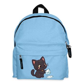 Kawaii Black Cat and Envelopes - Kids' Backpack - light blue - Front