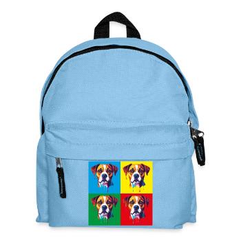 Pop-Art Hund Vierfarbig - Kinder Rucksack - Hellblau - Vorne