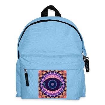 Kaleidoskopisches Augenmandala - Kinder Rucksack - Hellblau - Vorne