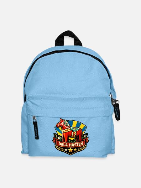 Dala hästen - Kinder Rucksack - Hellblau