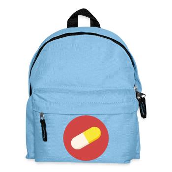 Logo mit Arzneimittelkapsel / Tablette - Kinder Rucksack - Hellblau - Vorne