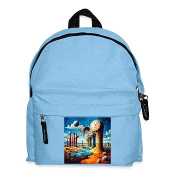 Schmelzende Glocken-Surreel-Landschaft - Kinder Rucksack - Hellblau - Vorne