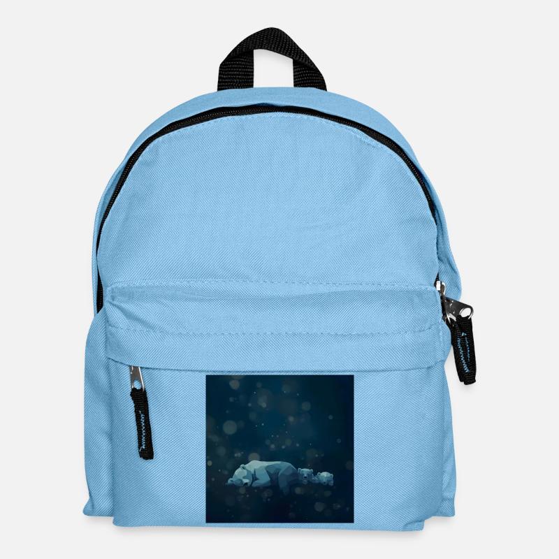 Blue Night Geometric Polar Bears - Kids' Backpack - light blue