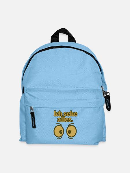 Ich sehe alles Augenprint - Kinder Rucksack - Hellblau