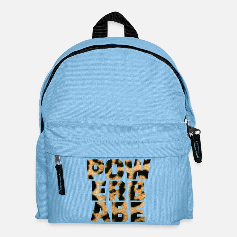 Power Babe Leopard Statement - Kinder Rucksack - Hellblau