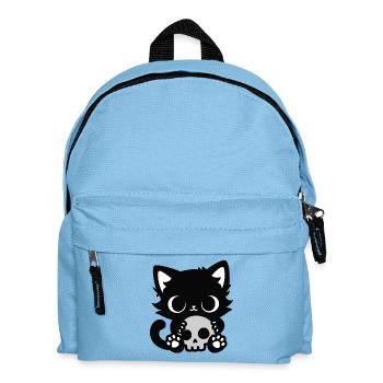 Cute Scary Cat with Skull | Halloween Motif - Kids' Backpack - light blue - Front