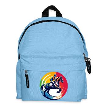 Rainbow Show Jumping Horse Show Jumping Motif - Kids' Backpack - light blue - Front