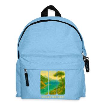 Die Ruhe des blauen Horizonts - Kinder Rucksack - Hellblau - Vorne