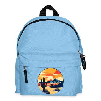 Desert panorama red sun desert landscape motif - Kids' Backpack - light blue - Front