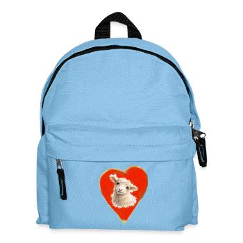 Motif d’agneau en cœur - Sac à dos Enfant - bleu clair - Devant