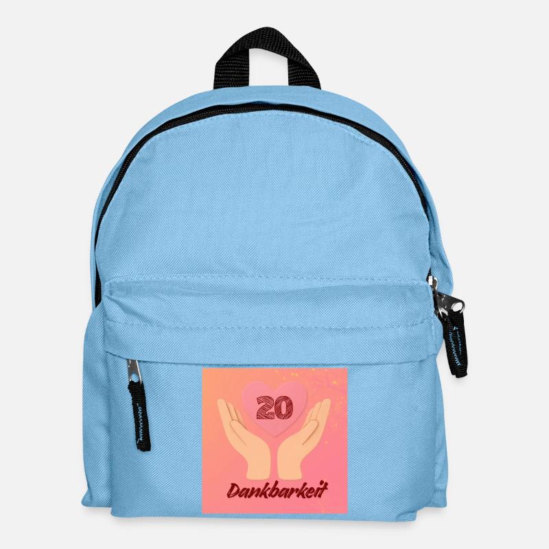 Zwanzig Jahre Dankbarkeit Herz - Kinder Rucksack - Hellblau