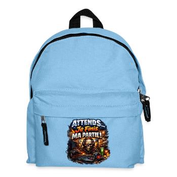 Hold on... I'm finishing my game - Kids' Backpack - light blue - Front